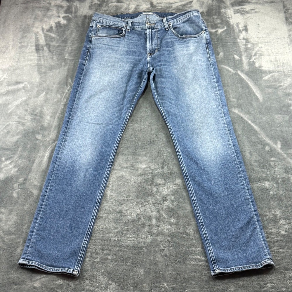 Hudson Blake Slim Straight Jeans Mens 36 Medium Wash Blue Stretch Denim